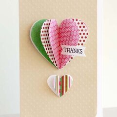Many Thanks Love Heart Card