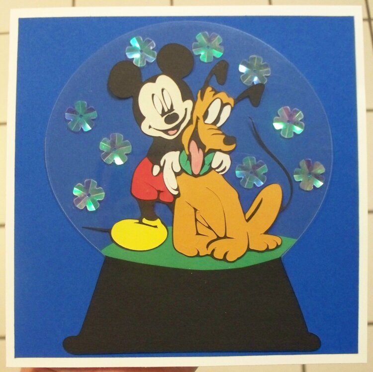 Mickey Mouse Snowglobe card
