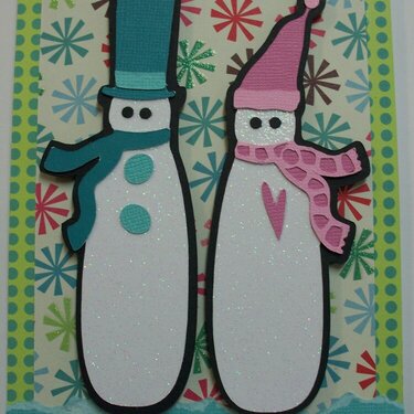 snowman and snowlady card