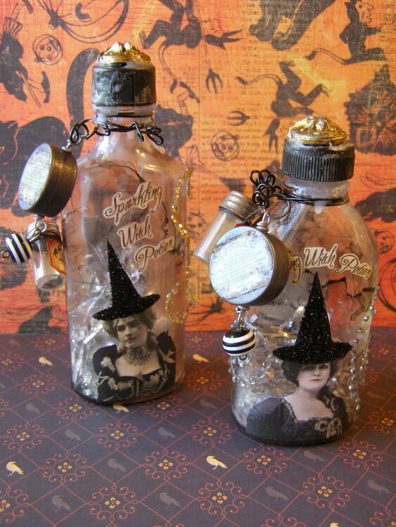 Sparkling Witch Potion Bottles