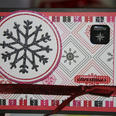 Red/Black Snowflake Christmas Card