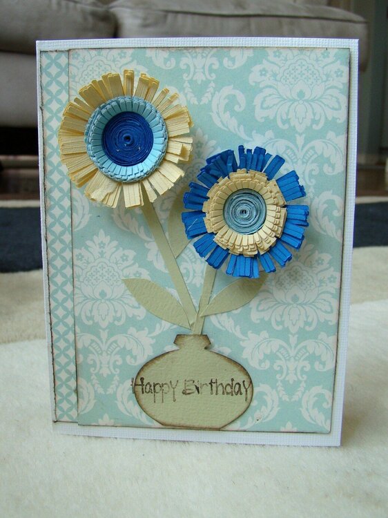 Cuttlebug Chrysanthemum Card