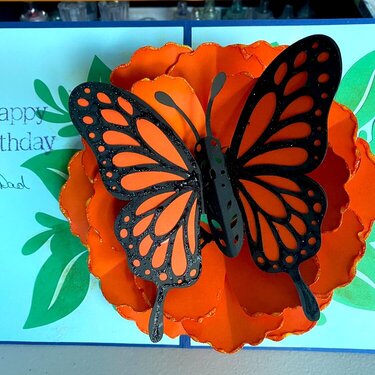 3D flower and butterfly card