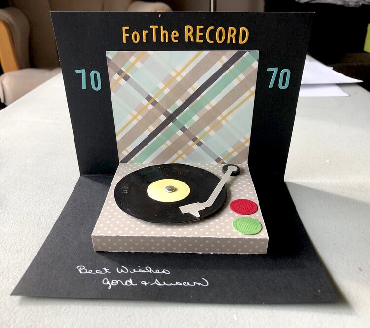 For the record pop-up card