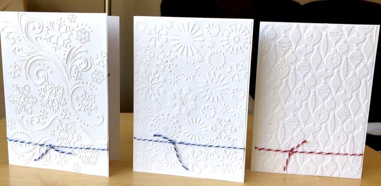 Embossed and stickler christmas cards