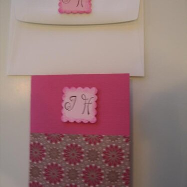 Pink Monogram Card