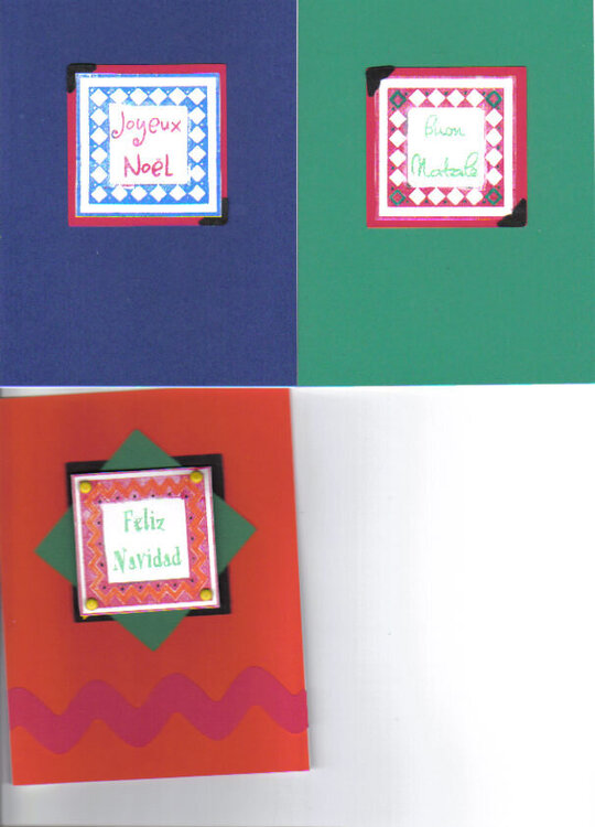 3 Foreign Language Christmas Cards