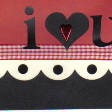 Black and Red i heart u Valentine Card