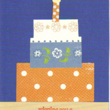 Blue 3-Tier Cake Birthday Card