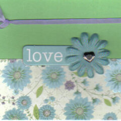 Blue Floral love Valentine Card