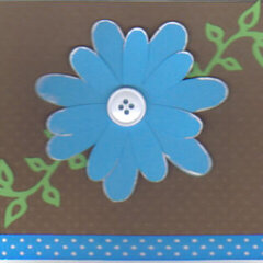 Blue and Brown Button Flower Card