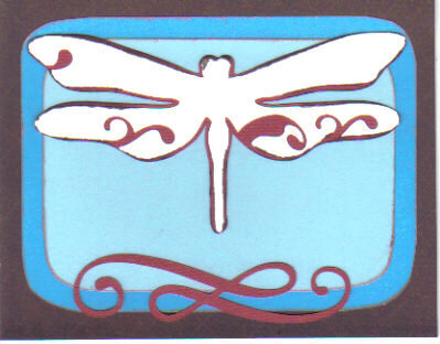 Blue and Brown Dragonfly Card
