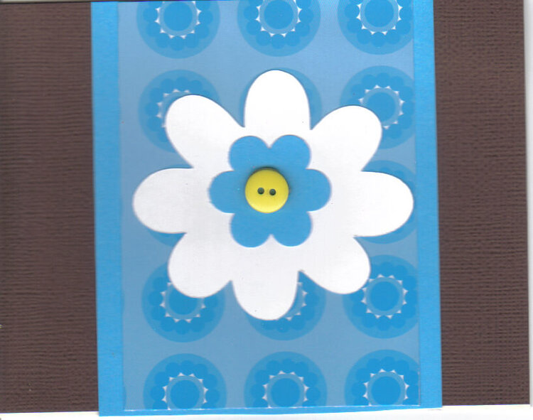 Blue and Brown Flower Card