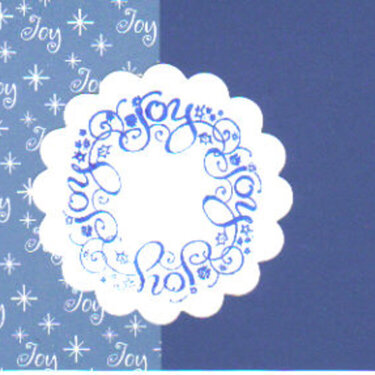 Blue and White JOY Christmas Card