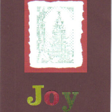 Brown &amp; Rust JOY Stamped Image Christmas Card