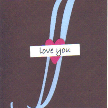 Brown with Blue Swirl Valentine Card