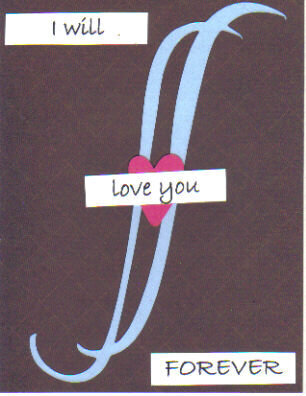 Brown with Blue Swirl Valentine Card