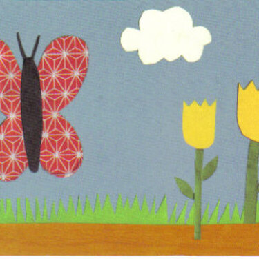 Butterfly Yellow Tulips Card