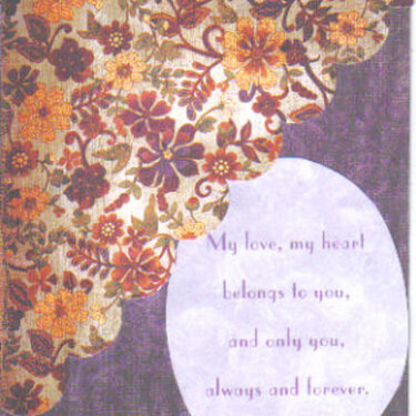 Floral Purple My Love My Heart Card