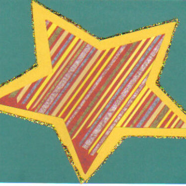 Gold Striped Star Christmas Card