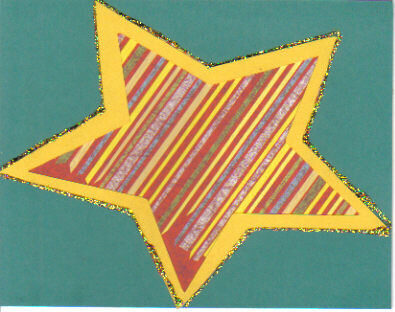 Gold Striped Star Christmas Card