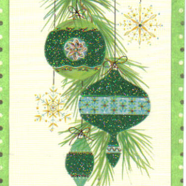 Green Ornament Christmas Card
