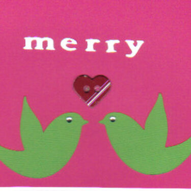Green Turtle Doves Christmas Card