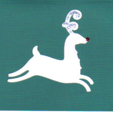 Green and White Reindeer Card