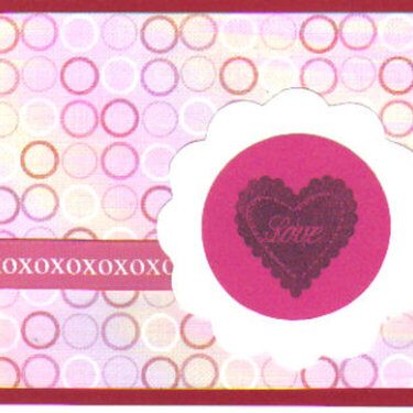 Love Heart Scalloped Circle Valentine