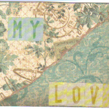 MY LOVE Vintage Blue Print Valentine