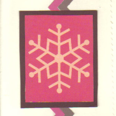 Pink &amp; Brown Zig Zag Snowflake Christmas Card