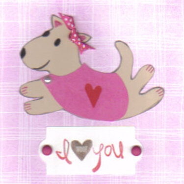 Pink I Woof You Valentine Card
