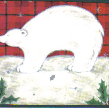Polar Bear and Holly Christmas Card