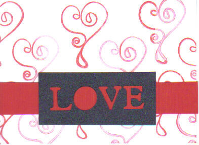Red and White LOVE Valentine Card