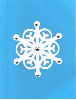 Turquoise White Bling Snowflake Christmas Card