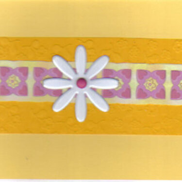 White Daisy Yellow Embossed Card