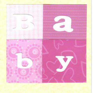 Yellow and Pink Baby Blocks Card