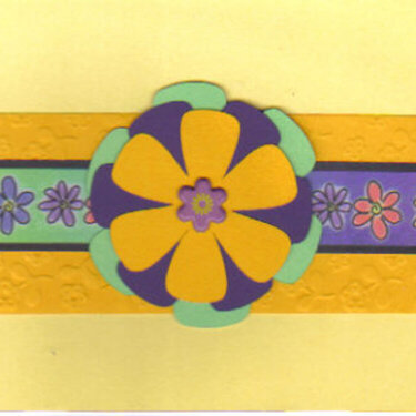 Yellow and Purple Flower Embossed Card
