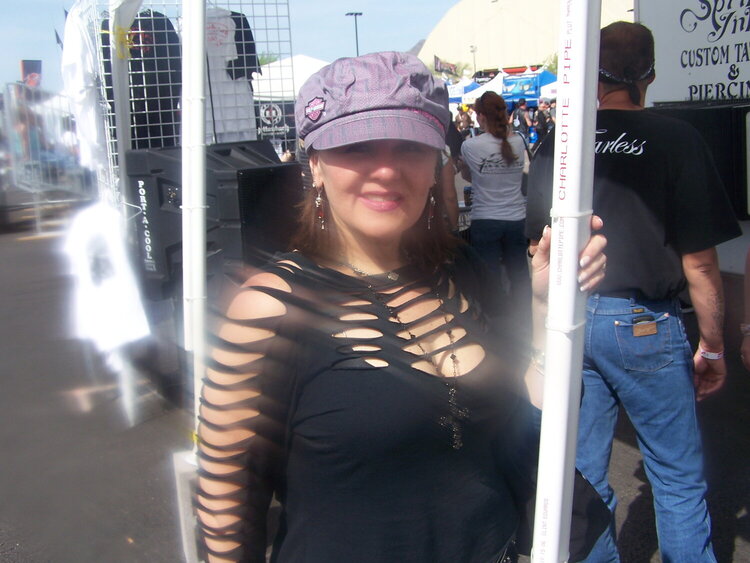 Me and my hand cut shirt for az bike week