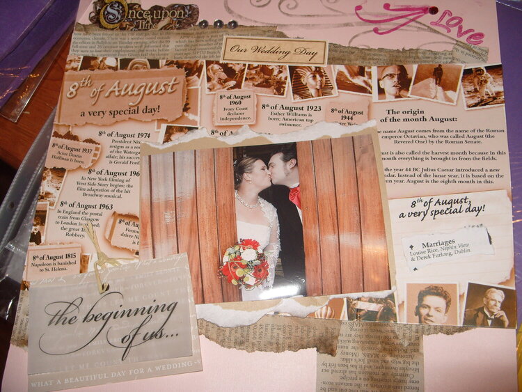 First page of wedding album