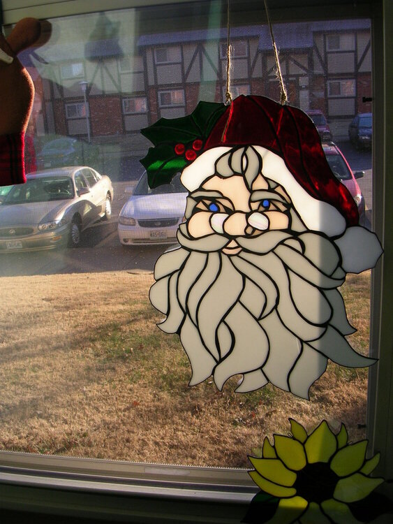 Stained Glass Santa