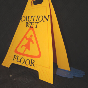 Caution Wet Floor open