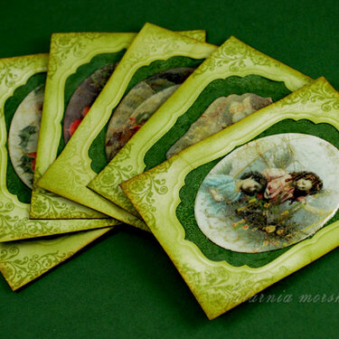 set of vintage Christmas ATC