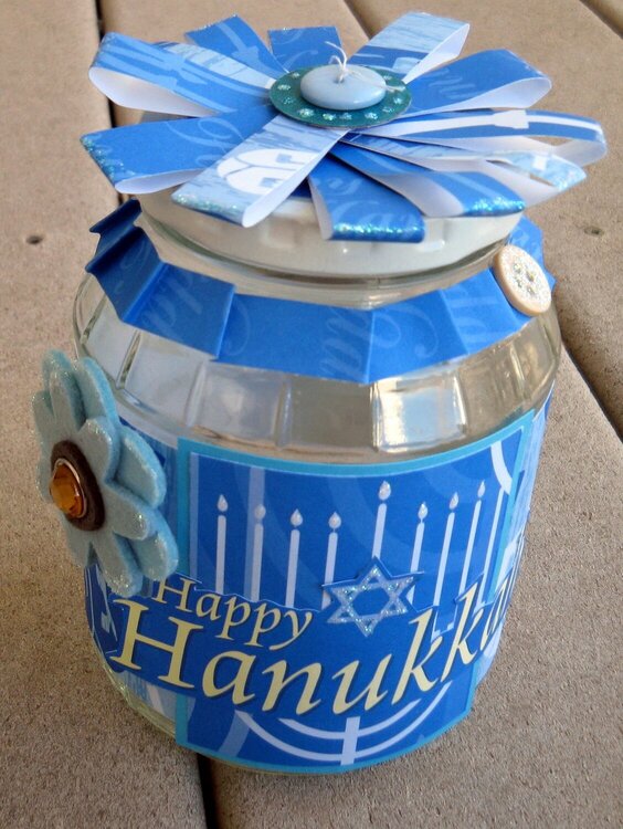 Hanukkah altered jar