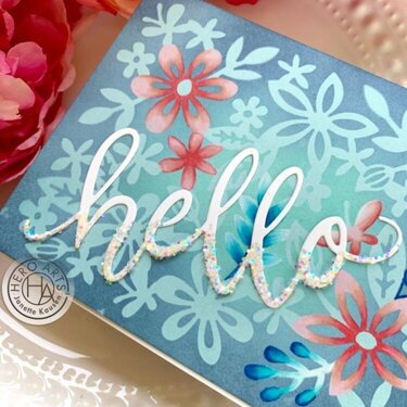 Die Cut Floral Stencil Thank You Card