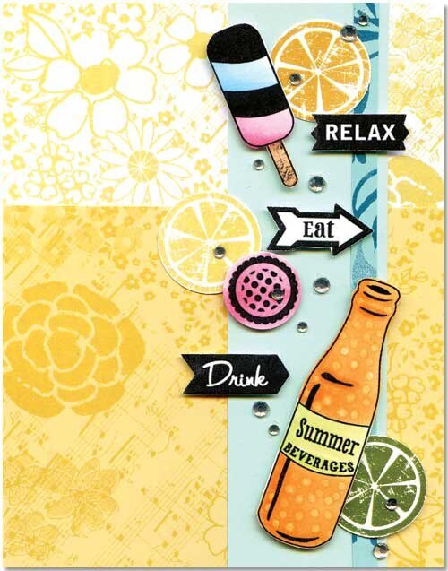Relax Eat Drink featuring Hero Arts/BasicGrey Soleil Stamps
