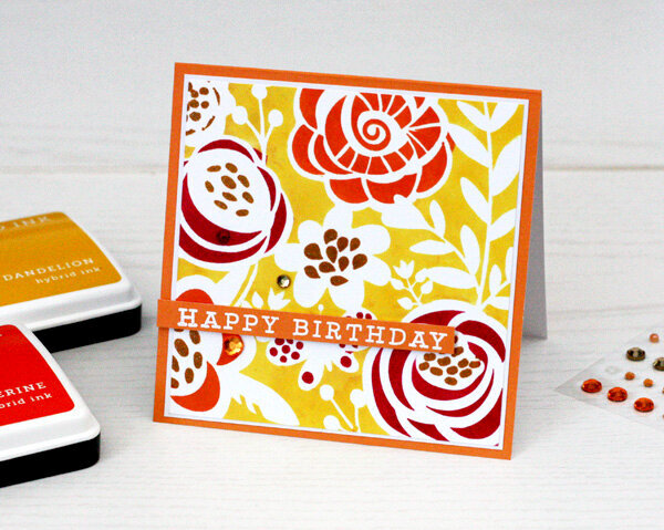 Hero Arts New Bold Inks and Stencil Cards by Kelly Rasmussen