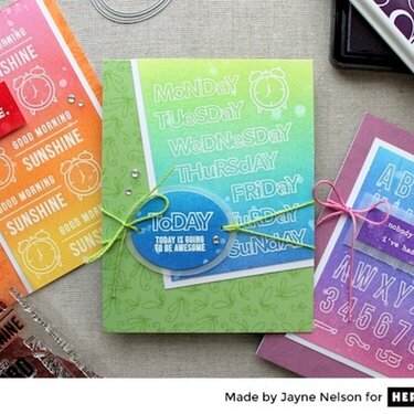 Hero Arts Designer, Jayne Nelson, creates card backgrounds with Clearly Kelly Stamps