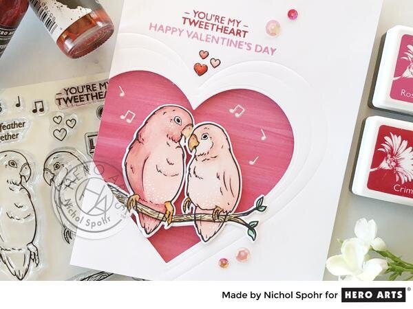 Heart Framed Love Birds Card