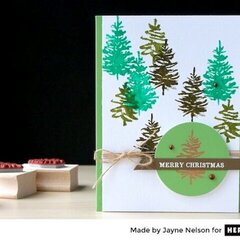 Paintbrush Christmas Tree Card by Jayne Nelson